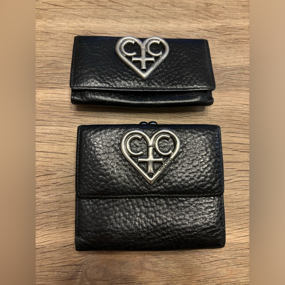 Moschino Vintage Cheap and Chic Black Leather Wallet and Key Folio